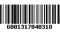 Código de Barras 6001317040318