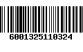 Código de Barras 6001325110324