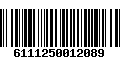 Código de Barras 6111250012089