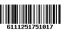 Código de Barras 6111251751017