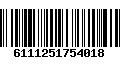 Código de Barras 6111251754018