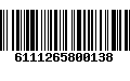 Código de Barras 6111265800138