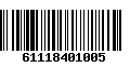 Código de Barras 61118401005