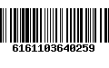 Código de Barras 6161103640259