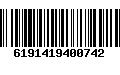 Código de Barras 6191419400742