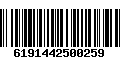 Código de Barras 6191442500259