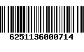 Código de Barras 6251136000714