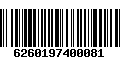 Código de Barras 6260197400081