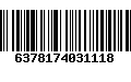 Código de Barras 6378174031118