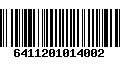 Código de Barras 6411201014002