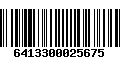 Código de Barras 6413300025675