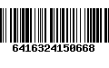 Código de Barras 6416324150668