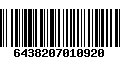 Código de Barras 6438207010920