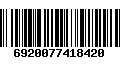 Código de Barras 6920077418420