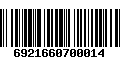 Código de Barras 6921660700014