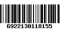 Código de Barras 6922130118155