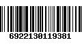 Código de Barras 6922130119381