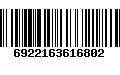 Código de Barras 6922163616802