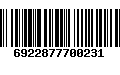 Código de Barras 6922877700231