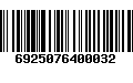 Código de Barras 6925076400032