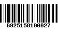 Código de Barras 6925158100027