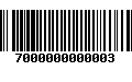 Código de Barras 7000000000003