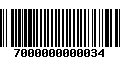 Código de Barras 7000000000034