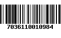 Código de Barras 7036110010984