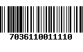 Código de Barras 7036110011110