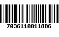 Código de Barras 7036110011806