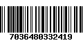 Código de Barras 7036480332419