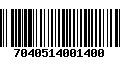 Código de Barras 7040514001400