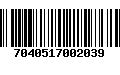 Código de Barras 7040517002039