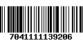 Código de Barras 7041111139206