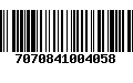 Código de Barras 7070841004058