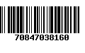 Código de Barras 70847038160