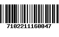 Código de Barras 7102211160047