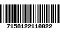 Código de Barras 7158122110022