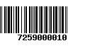 Código de Barras 7259000010