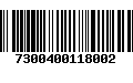 Código de Barras 7300400118002