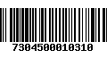 Código de Barras 7304500010310