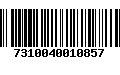 Código de Barras 7310040010857