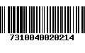 Código de Barras 7310040020214