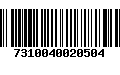 Código de Barras 7310040020504