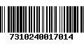 Código de Barras 7310240017014