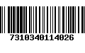 Código de Barras 7310340114026