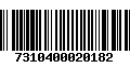 Código de Barras 7310400020182