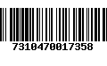 Código de Barras 7310470017358