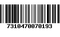 Código de Barras 7310470070193