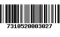 Código de Barras 7310520003027